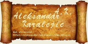 Aleksandar Karalejić vizit kartica